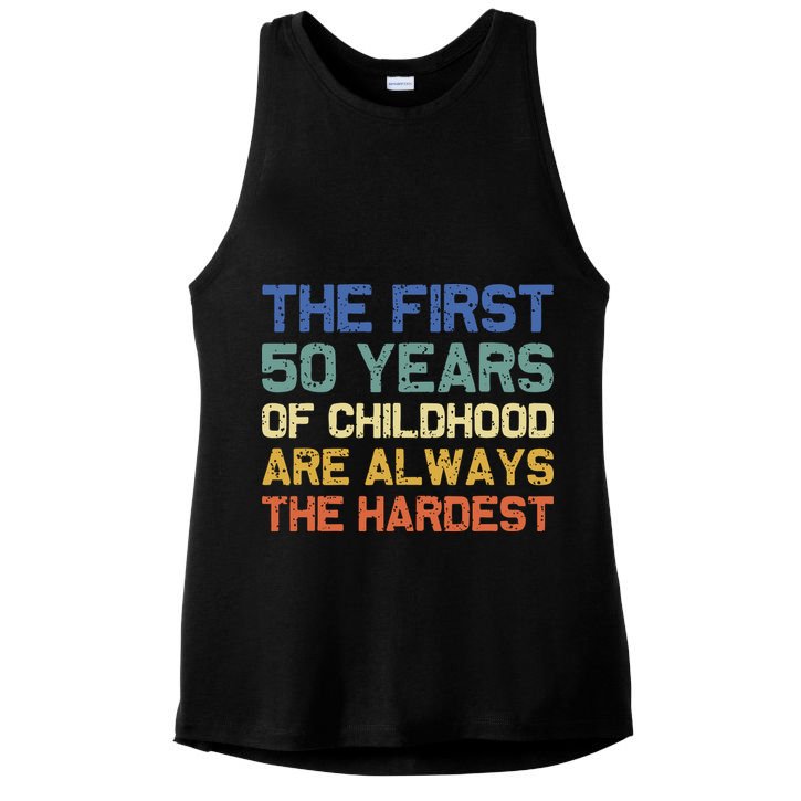 50th Birthday Gift Vintage 1972 Ladies PosiCharge Tri-Blend Wicking Tank