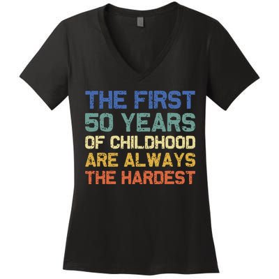 50th Birthday Gift Vintage 1972 Women's V-Neck T-Shirt