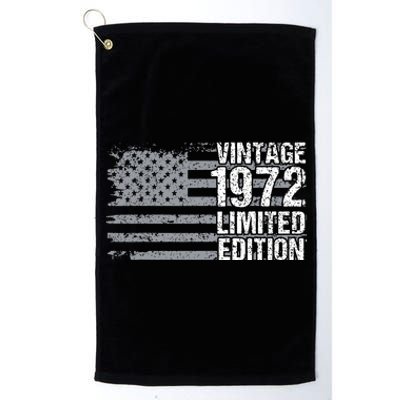 50th Birthday Gift Vintage 1972 Platinum Collection Golf Towel