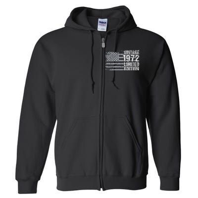 50th Birthday Gift Vintage 1972 Full Zip Hoodie