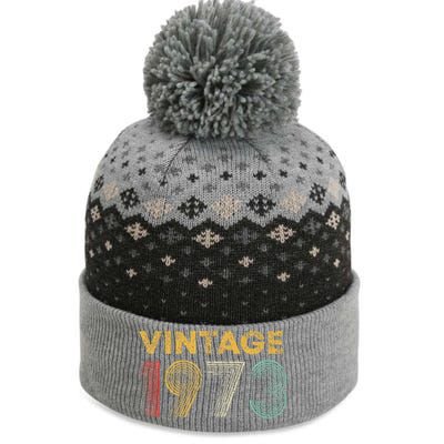 50th Birthday Gift Vintage 1973 50 Years Old The Baniff Cuffed Pom Beanie