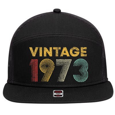 50th Birthday Gift Vintage 1973 50 Years Old 7 Panel Mesh Trucker Snapback Hat