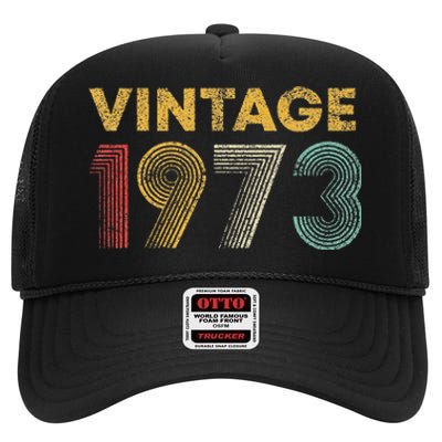 50th Birthday Gift Vintage 1973 50 Years Old High Crown Mesh Back Trucker Hat