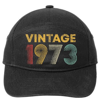 50th Birthday Gift Vintage 1973 50 Years Old 7-Panel Snapback Hat