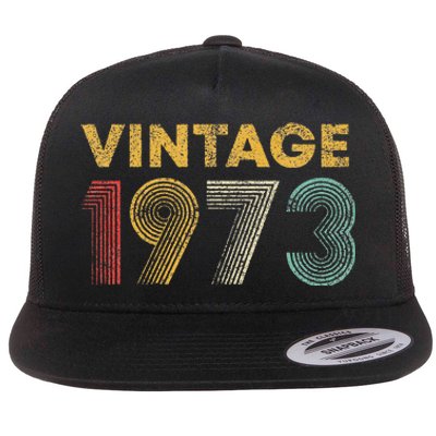 50th Birthday Gift Vintage 1973 50 Years Old Flat Bill Trucker Hat