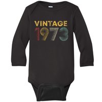 50th Birthday Gift Vintage 1973 50 Years Old Baby Long Sleeve Bodysuit