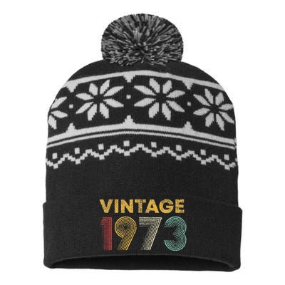 50th Birthday Gift Vintage 1973 50 Years Old USA-Made Snowflake Beanie