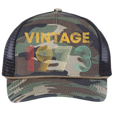 50th Birthday Gift Vintage 1973 50 Years Old Retro Rope Trucker Hat Cap