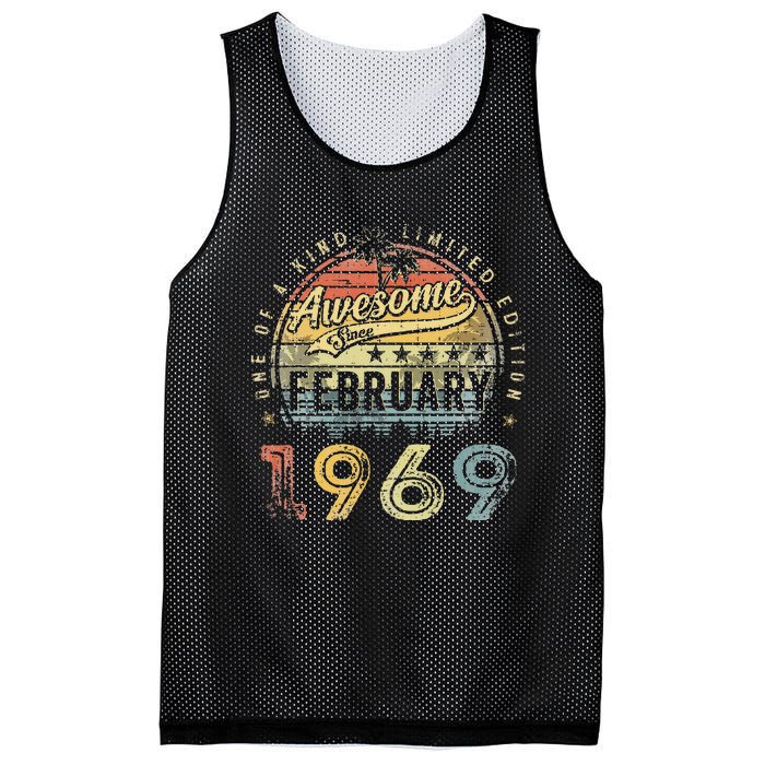 54th Birthday Gift Awesome Since February 1969 54 Year Old Mesh Reversible Basketball Jersey Tank