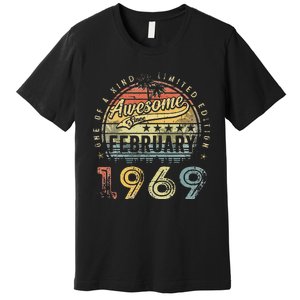 54th Birthday Gift Awesome Since February 1969 54 Year Old Premium T-Shirt