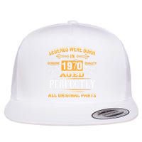53rd Birthday Gift Vintage Legend Born In 1970 53 Years Old Flatbill Hat