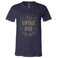 50th Birthday Gift Idea For Vintage Lover 50 Years Old Dude V-Neck T-Shirt