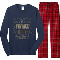 50th Birthday Gift Idea For Vintage Lover 50 Years Old Dude Long Sleeve Pajama Set