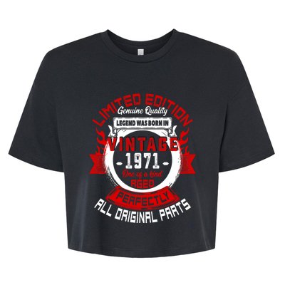 53nd Birthday Gift Vintage Legends Born In 1971 53 Years Old Bella+Canvas Jersey Crop Tee