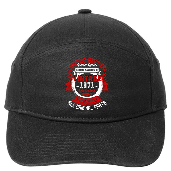 53nd Birthday Gift Vintage Legends Born In 1971 53 Years Old 7-Panel Snapback Hat