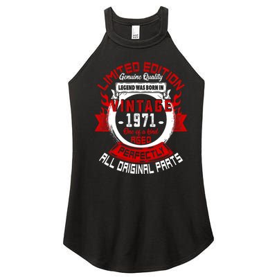 53nd Birthday Gift Vintage Legends Born In 1971 53 Years Old Women's Perfect Tri Rocker Tank