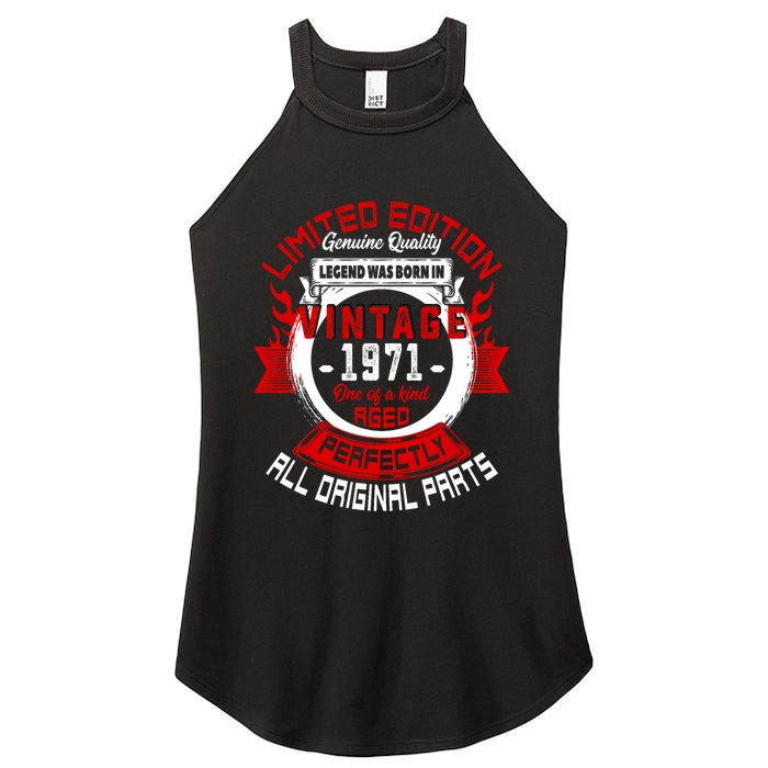 53nd Birthday Gift Vintage Legends Born In 1971 53 Years Old Women's Perfect Tri Rocker Tank