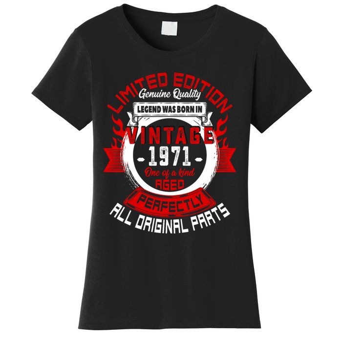 53nd Birthday Gift Vintage Legends Born In 1971 53 Years Old Women's T-Shirt