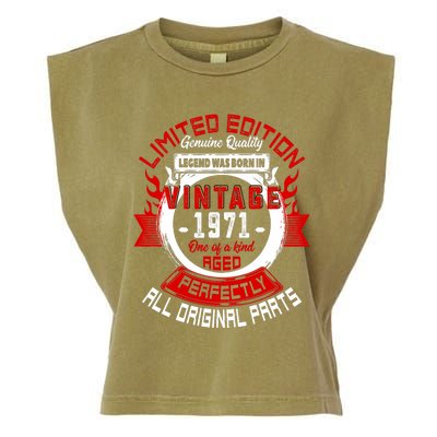 53nd Birthday Gift Vintage Legends Born In 1971 53 Years Old Garment-Dyed Women's Muscle Tee