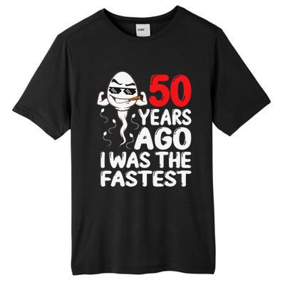 50th Birthday Gag dress 50 Years Ago I Was The Fastest Funny Tall Fusion ChromaSoft Performance T-Shirt