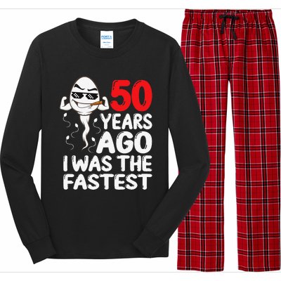 50th Birthday Gag dress 50 Years Ago I Was The Fastest Funny Long Sleeve Pajama Set