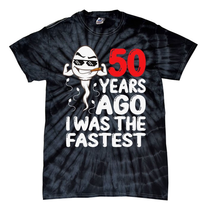 50th Birthday Gag dress 50 Years Ago I Was The Fastest Funny Tie-Dye T-Shirt