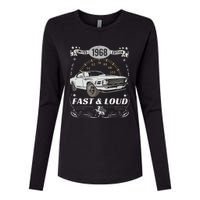 55th Birthday Gift Muscle Car Women Born 1968 Womens Cotton Relaxed Long Sleeve T-Shirt