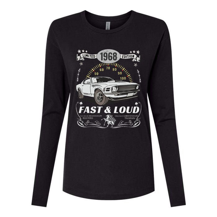 55th Birthday Gift Muscle Car Women Born 1968 Womens Cotton Relaxed Long Sleeve T-Shirt