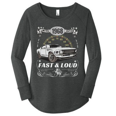 55th Birthday Gift Muscle Car Women Born 1968 Women's Perfect Tri Tunic Long Sleeve Shirt