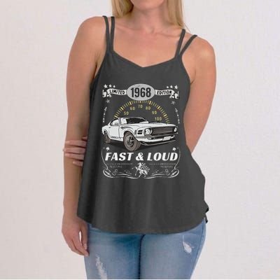 55th Birthday Gift Muscle Car Women Born 1968 Women's Strappy Tank