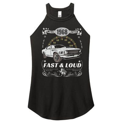 55th Birthday Gift Muscle Car Women Born 1968 Women's Perfect Tri Rocker Tank