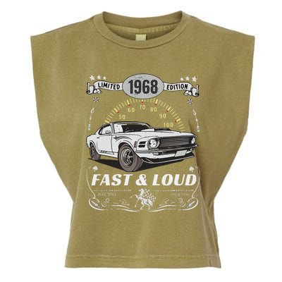 55th Birthday Gift Muscle Car Women Born 1968 Garment-Dyed Women's Muscle Tee