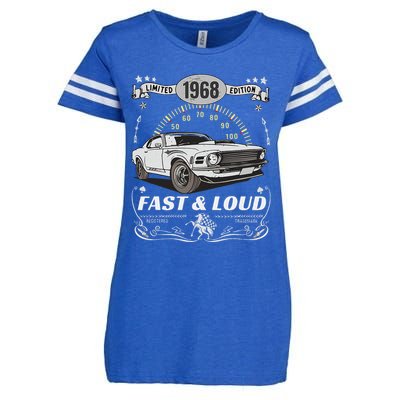 55th Birthday Gift Muscle Car Women Born 1968 Enza Ladies Jersey Football T-Shirt