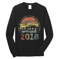 5th Birthday Gift Awesome Since January 2018 5 Year Old Long Sleeve Shirt