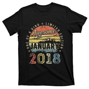 5th Birthday Gift Awesome Since January 2018 5 Year Old T-Shirt