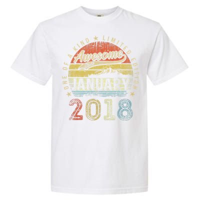 5th Birthday Gift Awesome Since January 2018 5 Year Old Garment-Dyed Heavyweight T-Shirt