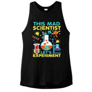 5th Birthday Gift This Mad Scientist Is 5 Let's Experiment Ladies PosiCharge Tri-Blend Wicking Tank