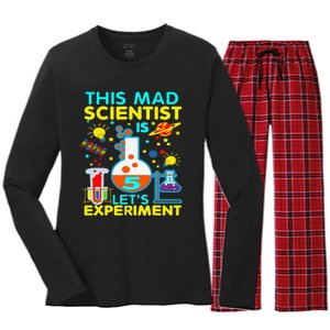 5th Birthday Gift This Mad Scientist Is 5 Let's Experiment Women's Long Sleeve Flannel Pajama Set 