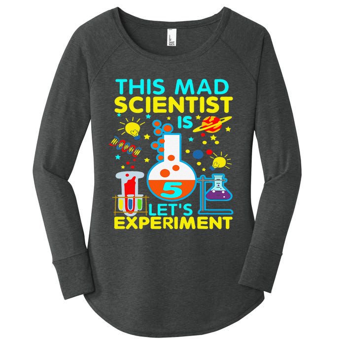 5th Birthday Gift This Mad Scientist Is 5 Let's Experiment Women's Perfect Tri Tunic Long Sleeve Shirt