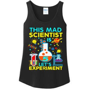 5th Birthday Gift This Mad Scientist Is 5 Let's Experiment Ladies Essential Tank