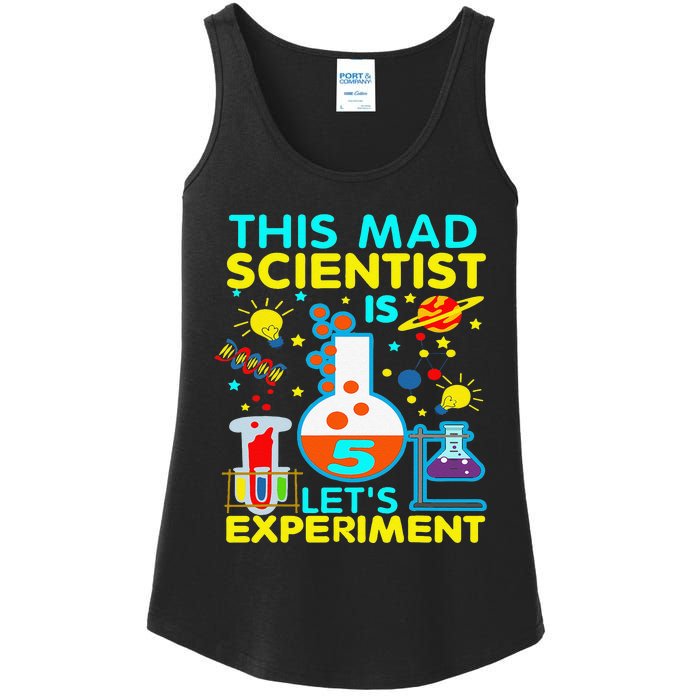 5th Birthday Gift This Mad Scientist Is 5 Let's Experiment Ladies Essential Tank