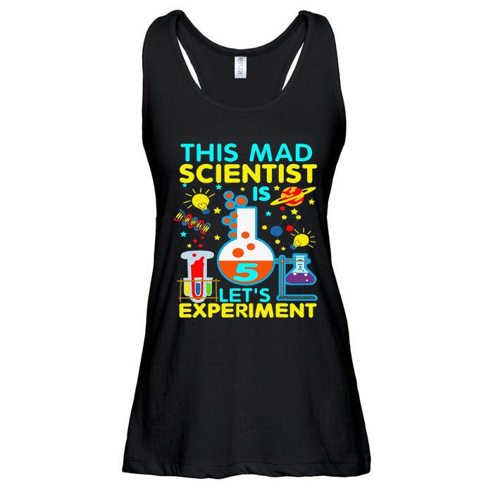 5th Birthday Gift This Mad Scientist Is 5 Let's Experiment Ladies Essential Flowy Tank