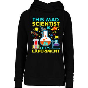 5th Birthday Gift This Mad Scientist Is 5 Let's Experiment Womens Funnel Neck Pullover Hood