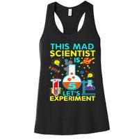 5th Birthday Gift This Mad Scientist Is 5 Let's Experiment Women's Racerback Tank