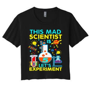 5th Birthday Gift This Mad Scientist Is 5 Let's Experiment Women's Crop Top Tee