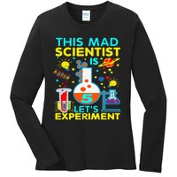 5th Birthday Gift This Mad Scientist Is 5 Let's Experiment Ladies Long Sleeve Shirt