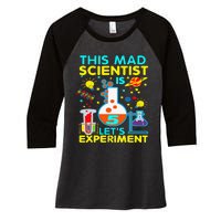 5th Birthday Gift This Mad Scientist Is 5 Let's Experiment Women's Tri-Blend 3/4-Sleeve Raglan Shirt