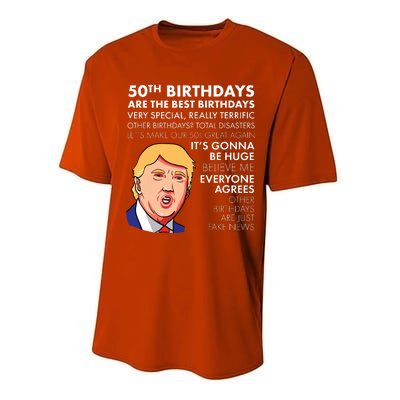 50th Birthday Gift Funny Trump Quote For Man Performance Sprint T-Shirt