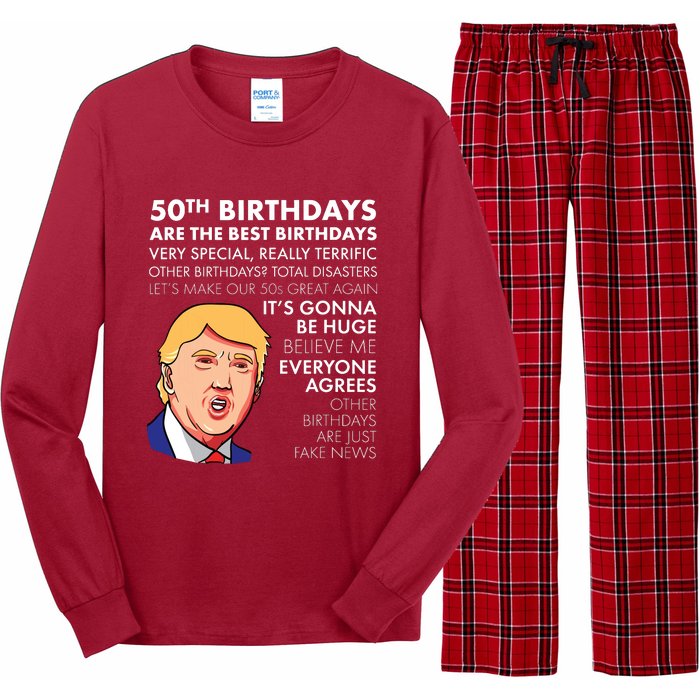 50th Birthday Gift Funny Trump Quote For Man Long Sleeve Pajama Set