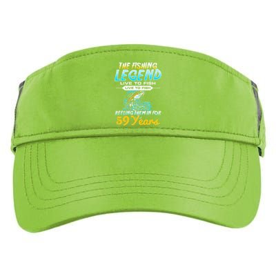 59th Birthday Gift The Fishing Legend 59 Years Fisherman Adult Drive Performance Visor